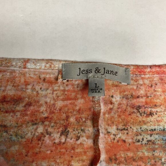 Jess & Jane Tunic Abstract Print Cold Shoulder Short Sleeve Studded Top LARGE - Picture 4 of 10